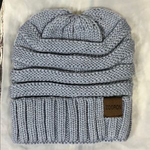 NEW Gray Stretch Knit Beanie Hat